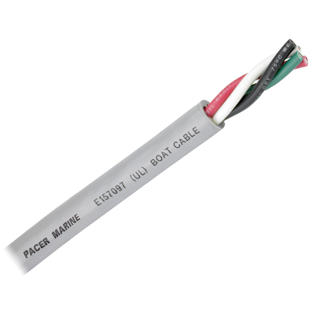 Pacer Round 4 Conductor Cable - 100'  Grey Jacket - 8/4 AWG - Black, Red, Green,  White [WR8/4G-100]