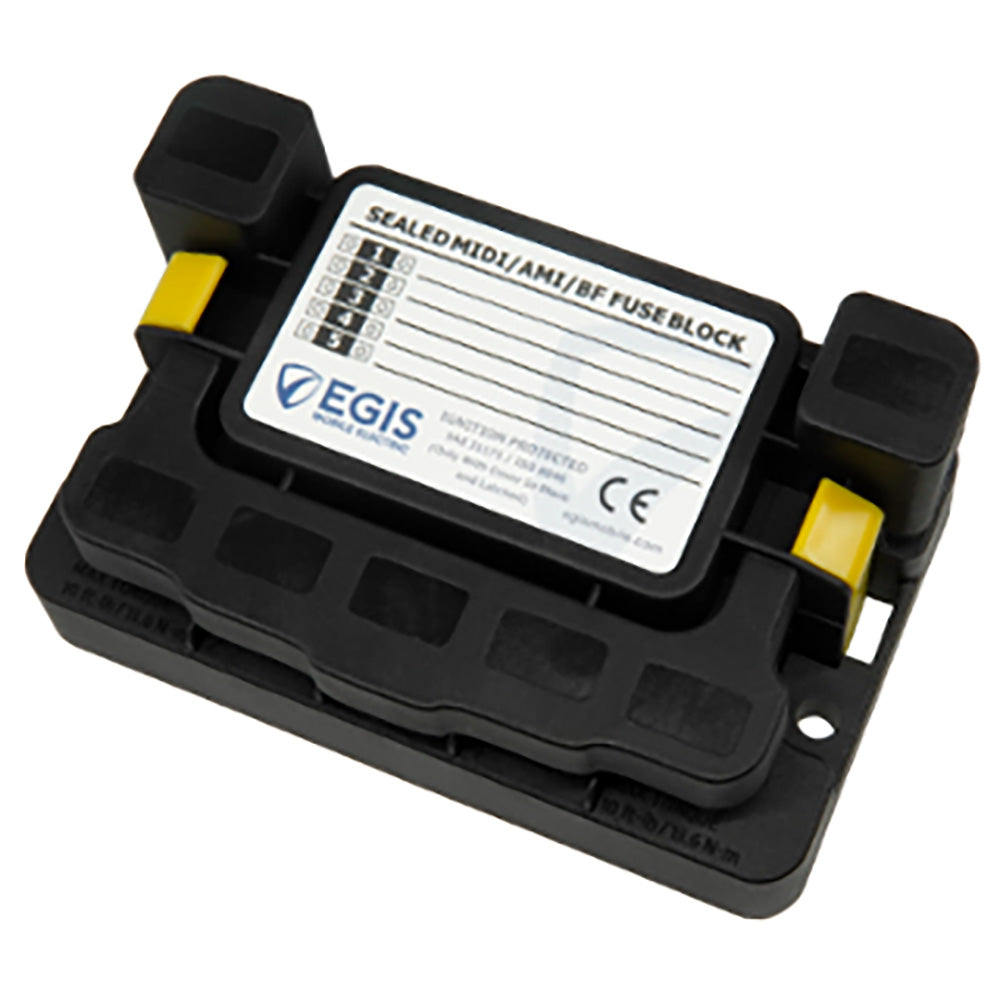 Egis MIDI 5x Fuse Block w/Sealed Cover, M8 Inputs, M6 Outputs [3906B]