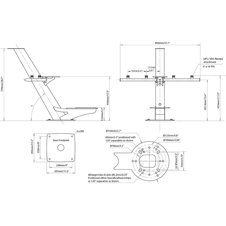 Scanstrut Tapered Radar Mast [PTM-R1-1]