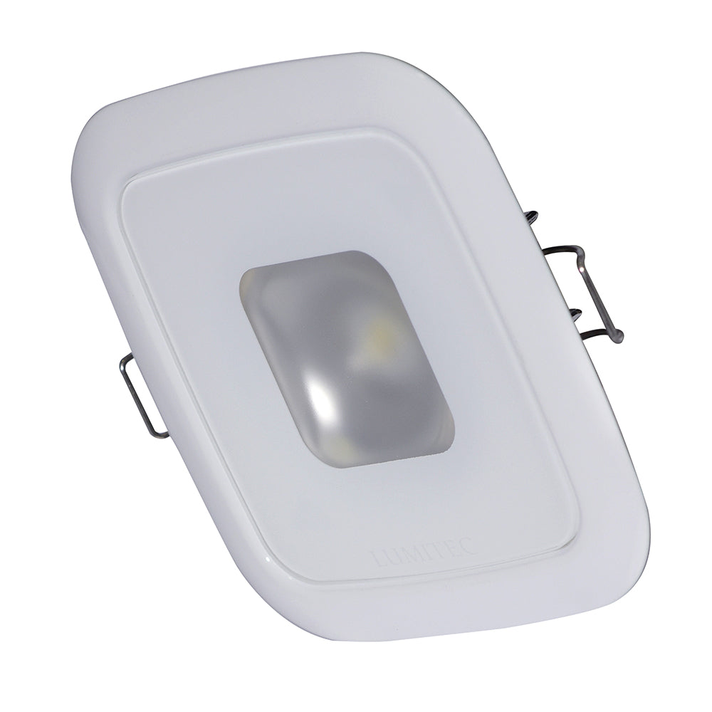 Lumitec Square Mirage Down Light - White Dimming, Red/Blue Non-Dimming - White Bezel [116128]