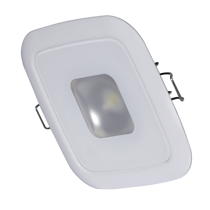 Lumitec Square Mirage Down Light - White Dimming, Red/Blue Non-Dimming - White Bezel [116128]