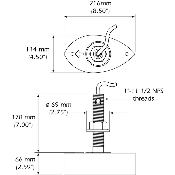 Furuno 556TID-HDD SS260 Stainless Steel Thru-Hull Transducer w/Temp and Fairing Block - 10 Pin [556TID-HDD]