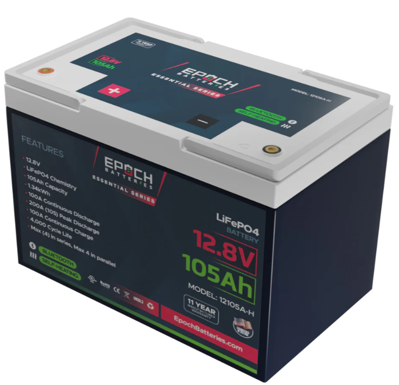 12V 105Ah Essential Series - Bluetooth & Heated LiFePO4 Battery
