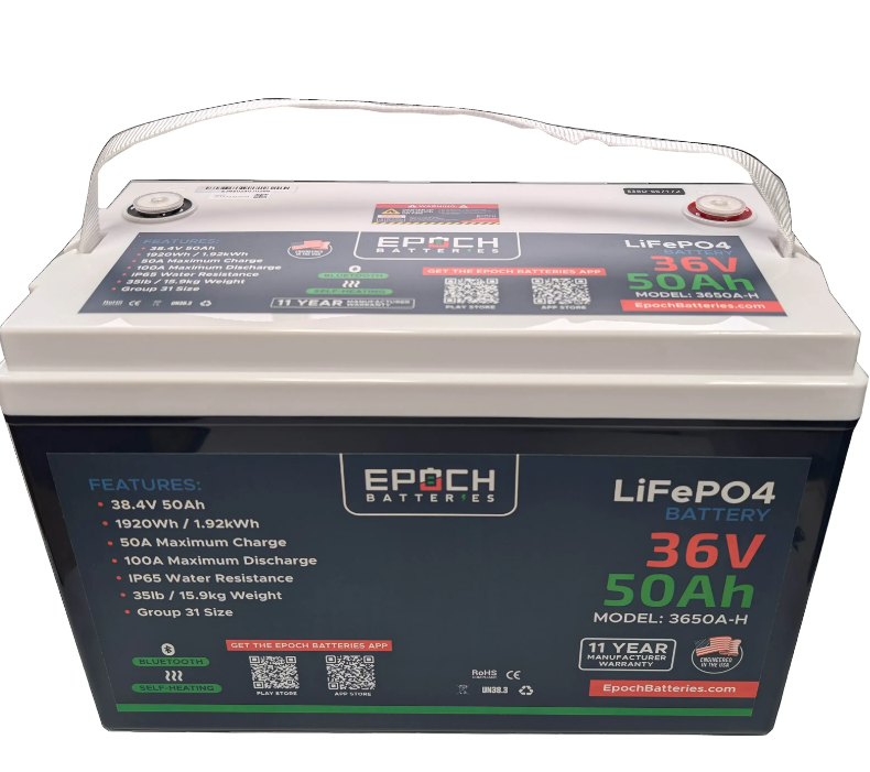 36V 50Ah (1.92kWh) Essential Series - Bluetooth & Heated LiFePO4 Battery